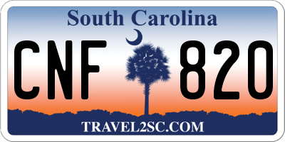 SC license plate CNF820
