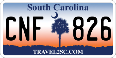 SC license plate CNF826