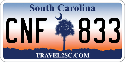 SC license plate CNF833