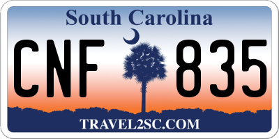 SC license plate CNF835