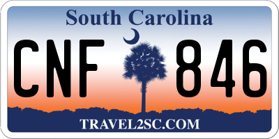 SC license plate CNF846