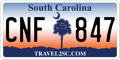SC license plate CNF847