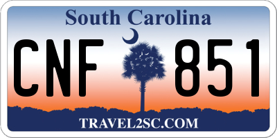 SC license plate CNF851