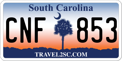 SC license plate CNF853