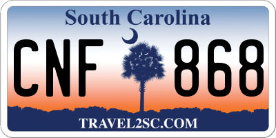 SC license plate CNF868