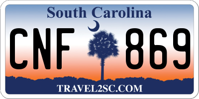 SC license plate CNF869