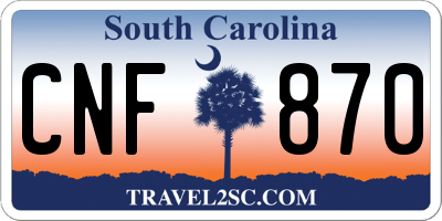 SC license plate CNF870