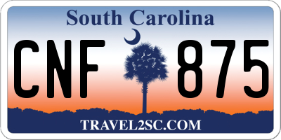 SC license plate CNF875