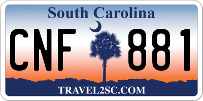 SC license plate CNF881