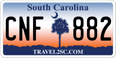 SC license plate CNF882
