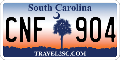 SC license plate CNF904