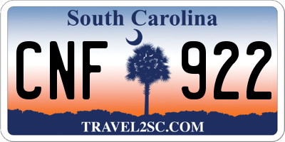 SC license plate CNF922