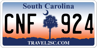 SC license plate CNF924