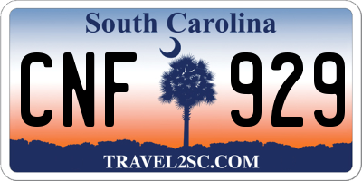 SC license plate CNF929
