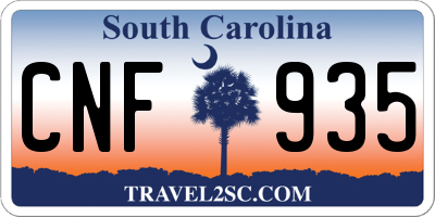 SC license plate CNF935