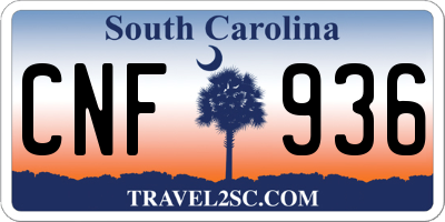 SC license plate CNF936