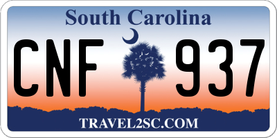 SC license plate CNF937