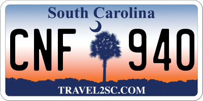 SC license plate CNF940