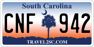 SC license plate CNF942