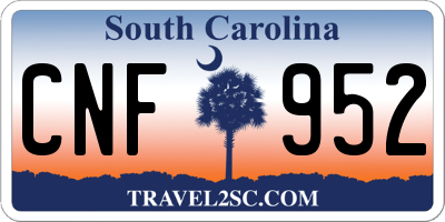 SC license plate CNF952