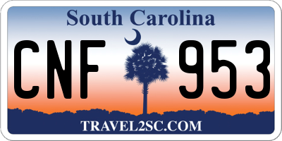 SC license plate CNF953
