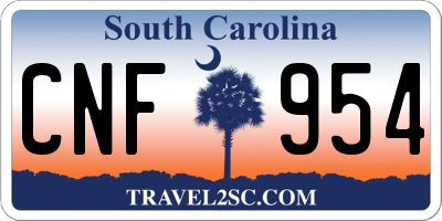 SC license plate CNF954