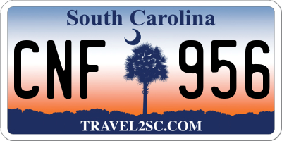 SC license plate CNF956