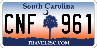 SC license plate CNF961