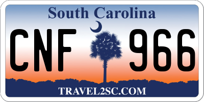 SC license plate CNF966