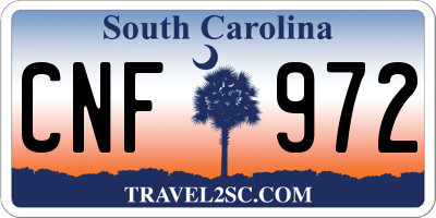 SC license plate CNF972