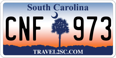 SC license plate CNF973