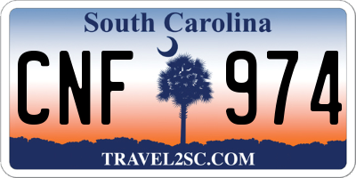SC license plate CNF974