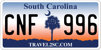 SC license plate CNF996