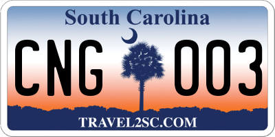 SC license plate CNG003