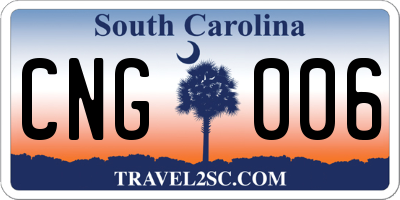 SC license plate CNG006