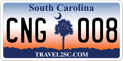 SC license plate CNG008