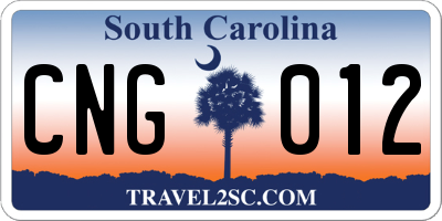 SC license plate CNG012
