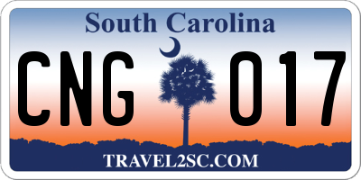 SC license plate CNG017
