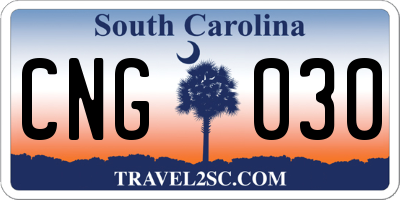 SC license plate CNG030