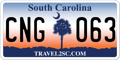 SC license plate CNG063