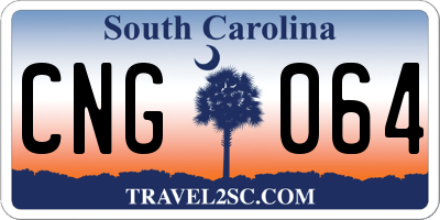 SC license plate CNG064