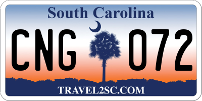 SC license plate CNG072
