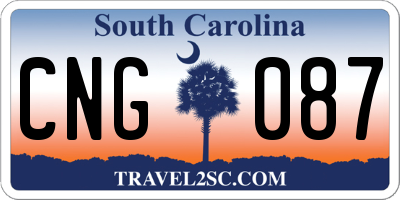 SC license plate CNG087