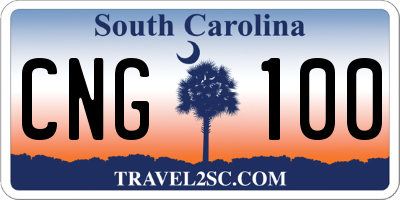 SC license plate CNG100