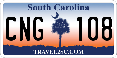 SC license plate CNG108