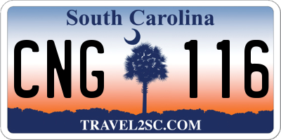 SC license plate CNG116
