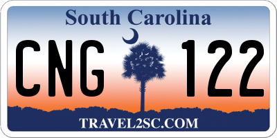 SC license plate CNG122