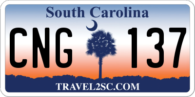 SC license plate CNG137