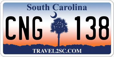 SC license plate CNG138