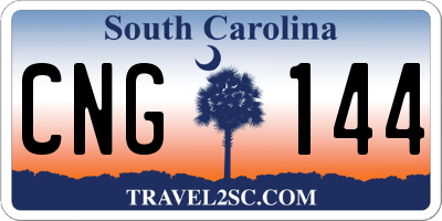 SC license plate CNG144